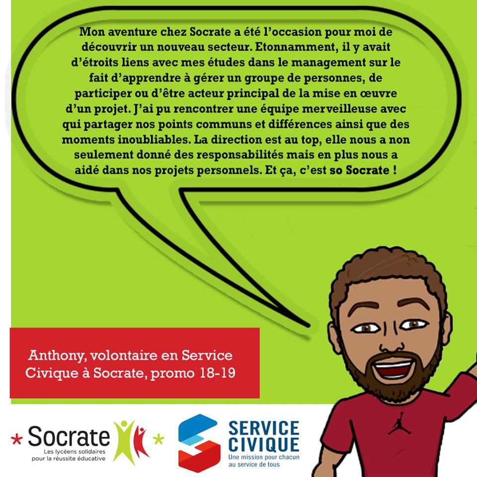 « Mon Volontariat chez Socrate », par Anthony